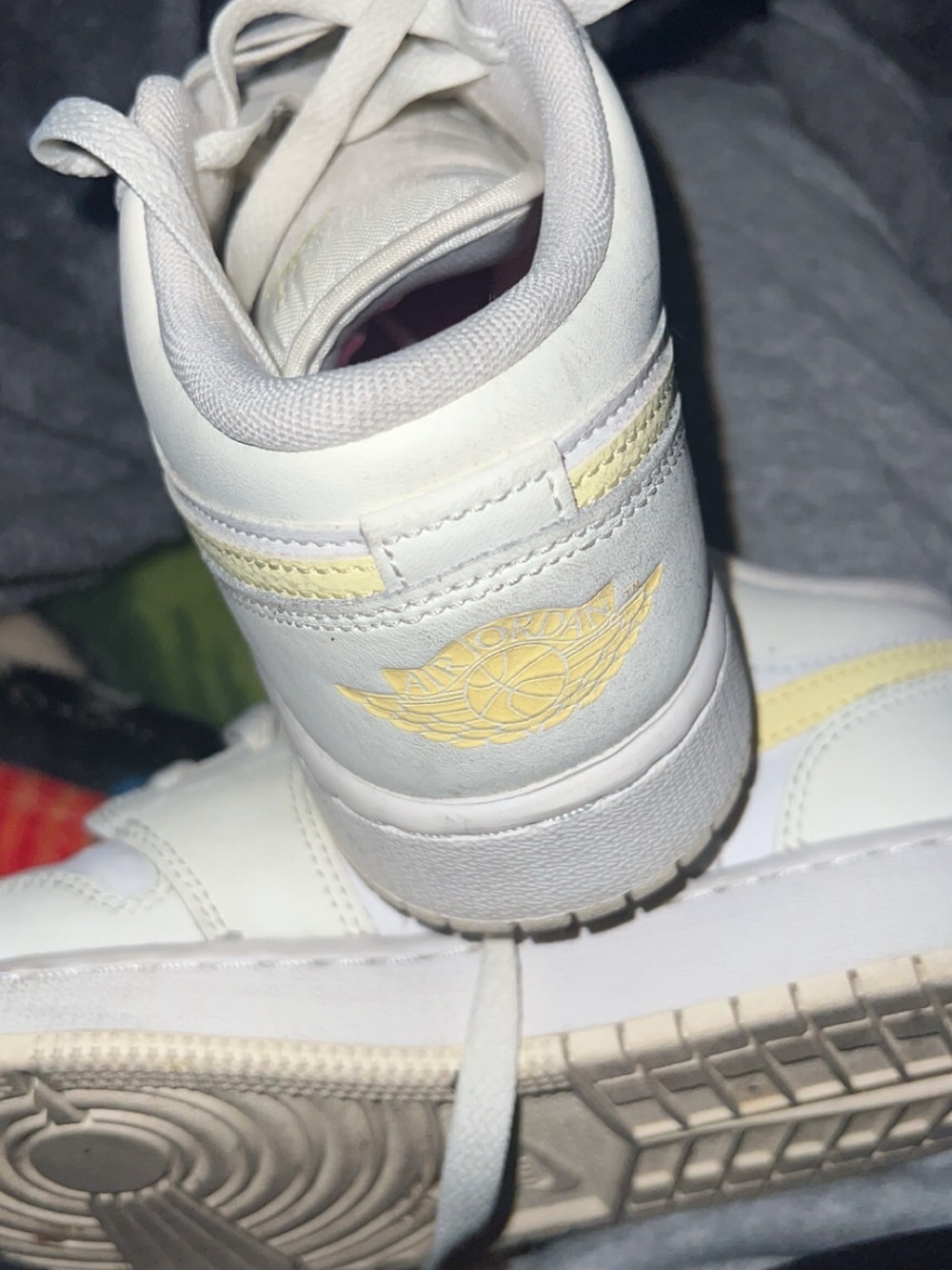 Nike Air Jordan 1 Low White with Pale Yellow Accents